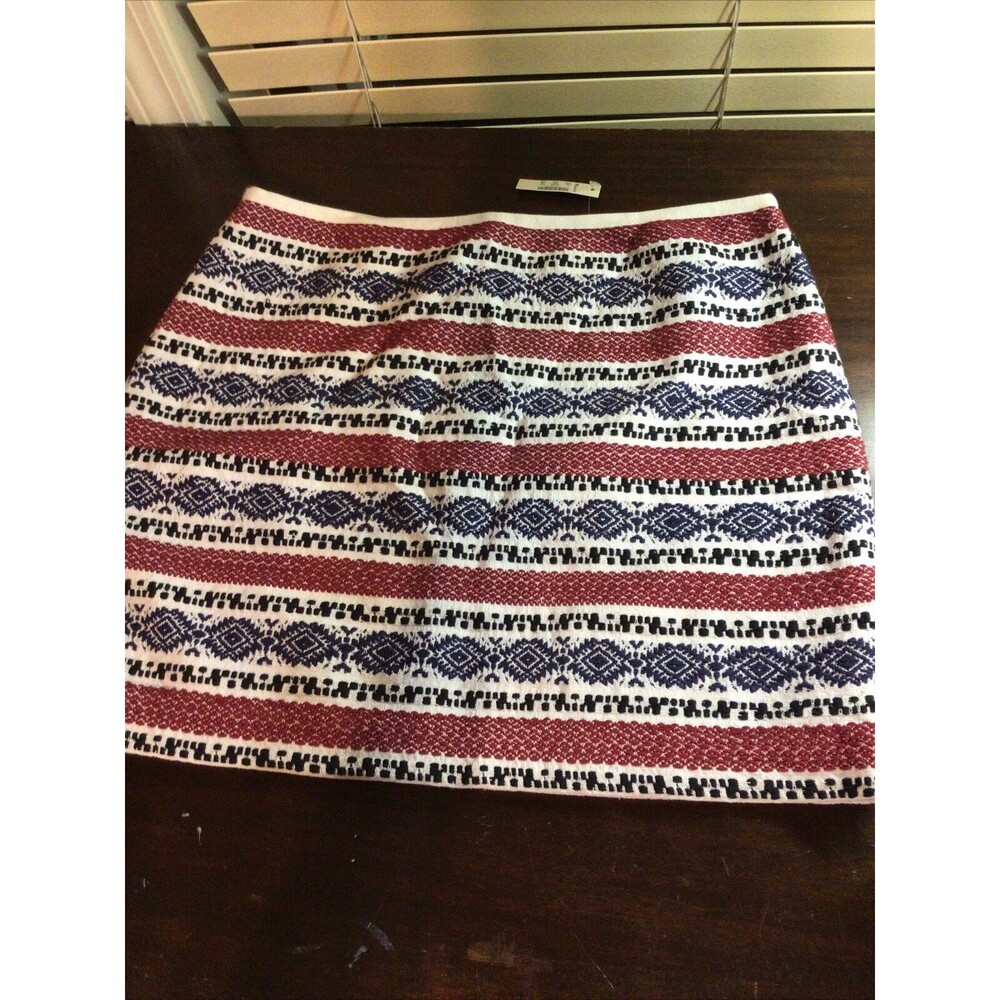 MADEWELL jacquard textured mini pencil skirt in Aztec eyelet white Size 10 NWT